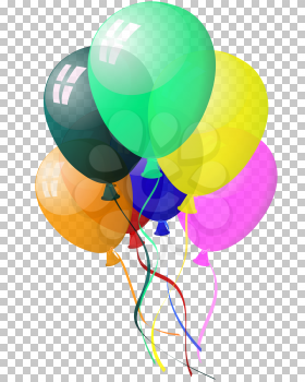Color balloons in the air. EPS 10 vector illustration with transparency.