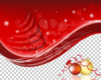 Christmas and New Year background. Vector illustration. EPS 10 with transparency.