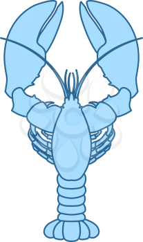 Lobster Icon. Thin Line With Blue Fill Design. Vector Illustration.