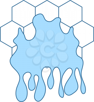 Honey Icon. Thin Line With Blue Fill Design. Vector Illustration.