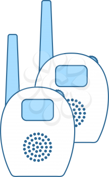 Baby Radio Monitor Icon. Thin Line With Blue Fill Design. Vector Illustration.