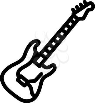 Electric Guitar Icon. Bold outline design with editable stroke width. Vector Illustration.