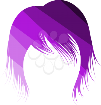 Woman Hair Dress. Flat Color Ladder Design. Vector Illustration.