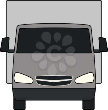 Van Truck Icon. Outline With Color Fill Design. Vector Illustration.