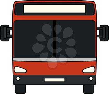 City Bus Icon. Outline With Color Fill Design. Vector Illustration.