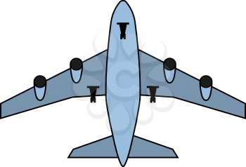 Airplane Takeoff Icon. Outline With Color Fill Design. Vector Illustration.