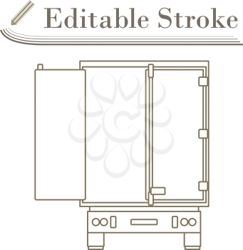 Truck Trailer Rear View Icon. Editable Stroke Simple Design. Vector Illustration.