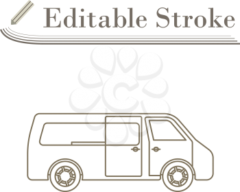 Commercial Van Icon. Editable Stroke Simple Design. Vector Illustration.