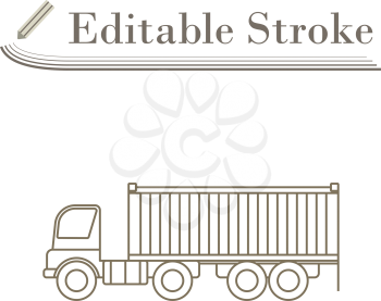 Container Truck Icon. Editable Stroke Simple Design. Vector Illustration.