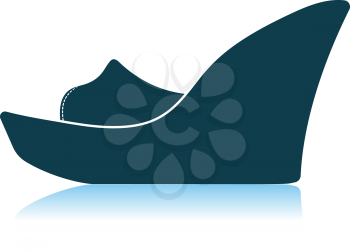 Platform Shoe Icon. Shadow Reflection Design. Vector Illustration.