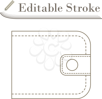 Wallet Icon. Editable Stroke Simple Design. Vector Illustration.