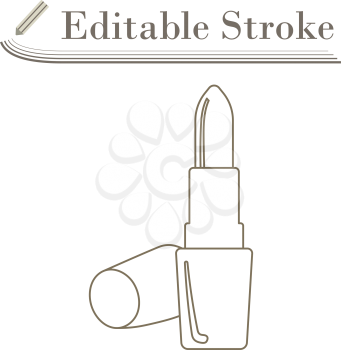 Lipstick Icon. Editable Stroke Simple Design. Vector Illustration.
