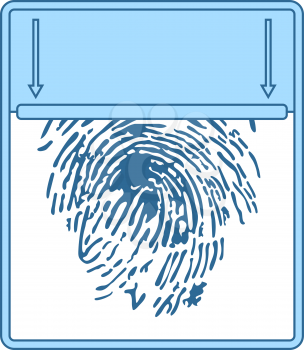 Fingerprint Scan Icon. Thin Line With Blue Fill Design. Vector Illustration.