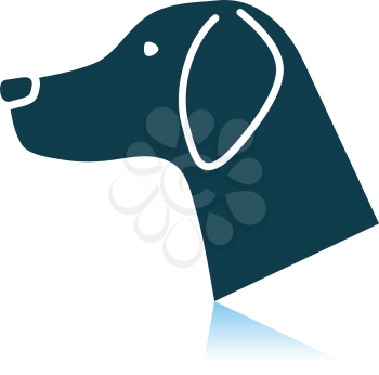 Dog Head Icon. Shadow Reflection Design. Vector Illustration.