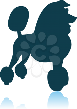 Poodle Icon. Shadow Reflection Design. Vector Illustration.