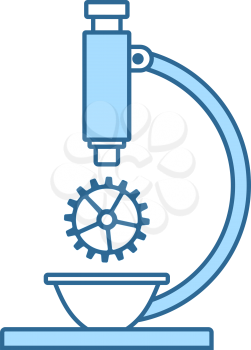 Research Icon. Thin Line With Blue Fill Design. Vector Illustration.