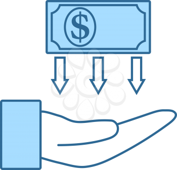 Return Investment Icon. Thin Line With Blue Fill Design. Vector Illustration.