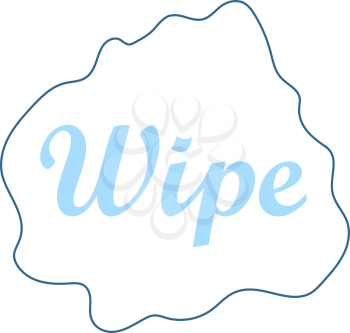 Wipe Cloth Icon. Thin Line With Blue Fill Design. Vector Illustration.