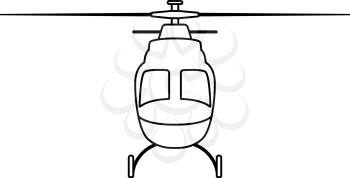 Helicopter Icon. Outline Simple Design. Vector Illustration.