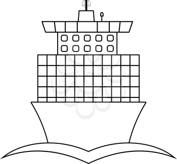 Container Ship Icon. Outline Simple Design. Vector Illustration.