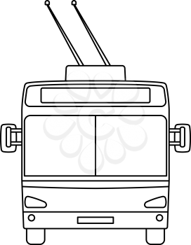 Trolleybus Icon. Outline Simple Design. Vector Illustration.