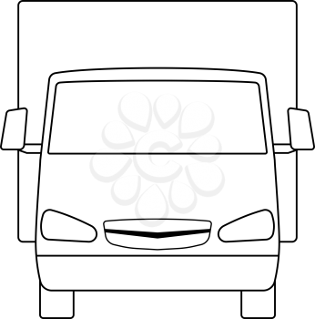 Van Truck Icon. Outline Simple Design. Vector Illustration.