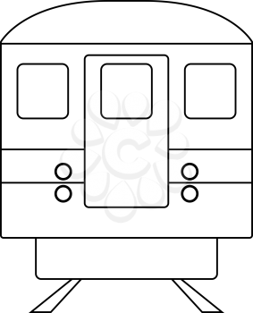 Subway Train Icon. Outline Simple Design. Vector Illustration.