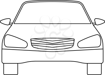 Sedan Car Icon. Outline Simple Design. Vector Illustration.