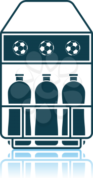Soccer Field Bottle Container Icon. Shadow Reflection Design. Vector Illustration.
