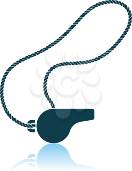 Whistle On Lace Icon. Shadow Reflection Design. Vector Illustration.