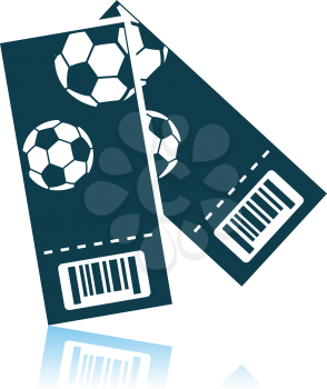 Two Football Tickets Icon. Shadow Reflection Design. Vector Illustration.