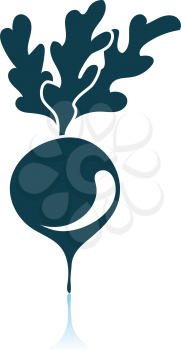 Radishes Icon On Gray Background. Shadow Reflection Design. Vector Illustration.