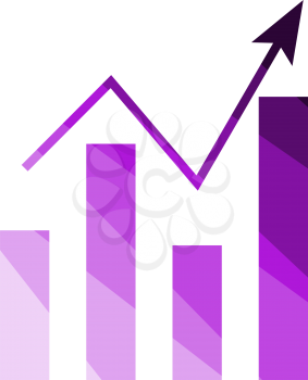 Analytics Chart Icon. Flat Color Ladder Design. Vector Illustration.