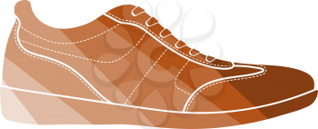 Man Casual Shoe Icon. Flat Color Ladder Design. Vector Illustration.