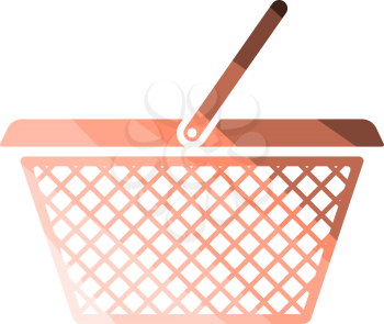 Shopping Basket Icon. Flat Color Ladder Design. Vector Illustration.
