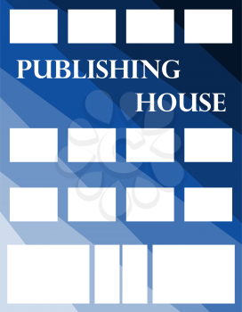 Publishing House Icon. Flat Color Ladder Design. Vector Illustration.