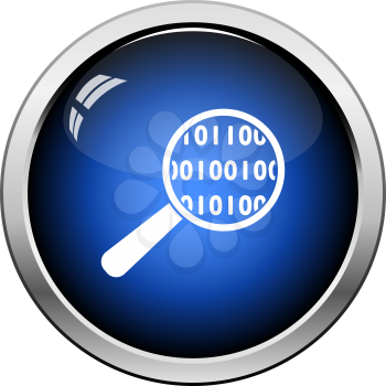 Data Analysing Icon. Glossy Button Design. Vector Illustration.
