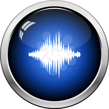Music Equalizer Icon. Glossy Button Design. Vector Illustration.