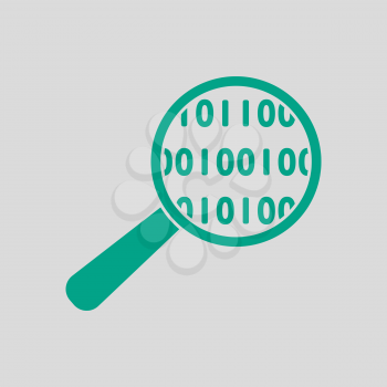 Data Analysing Icon. Green on Gray Background. Vector Illustration.