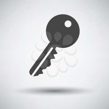 Key Icon. Dark Gray on Gray Background With Round Shadow. Vector Illustration.