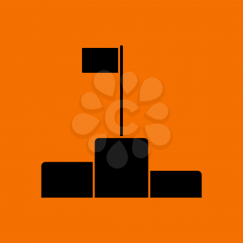 Pedestal Icon. Black on Orange Background. Vector Illustration.
