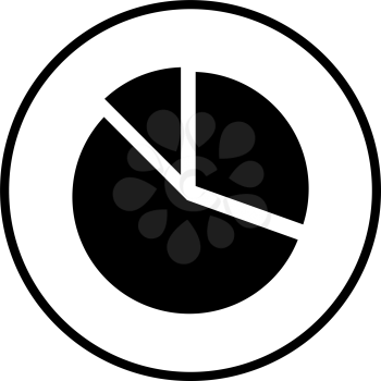 Pie Chart Icon. Thin Circle Stencil Design. Vector Illustration.