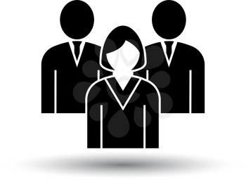 Corporate Team Icon. Black on White Background With Shadow. Vector Illustration.