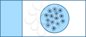 Bacterium Glass Icon. Thin Line With Blue Fill Design. Vector Illustration.