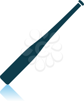 Baseball Bat Icon. Shadow Reflection Design. Vector Illustration.