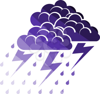 Thunderstorm Icon. Flat Color Ladder Design. Vector Illustration.