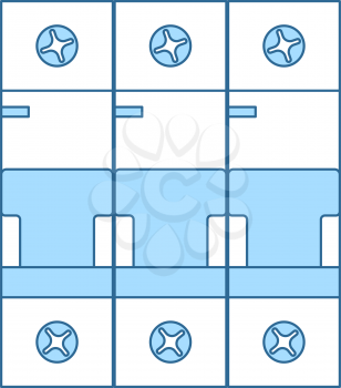 Circuit Breaker Icon. Thin Line With Blue Fill Design. Vector Illustration.