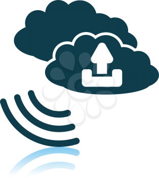 Cloud Connection Icon. Shadow Reflection Design. Vector Illustration.