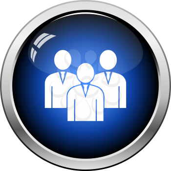Corporate Team Icon. Glossy Button Design. Vector Illustration.