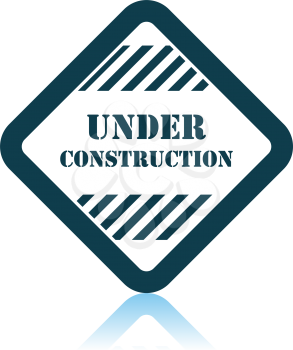 Icon Of Under Construction. Shadow Reflection Design. Vector Illustration.